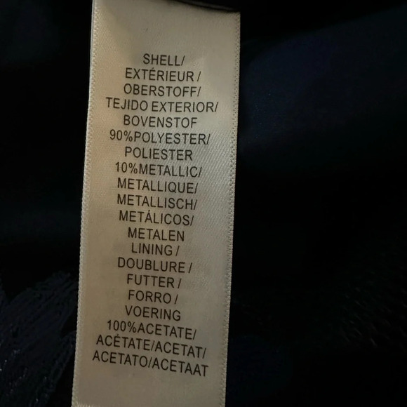 Aidan mattox navy metallic jacquard ball gown size 2 - Picture 11 of 12